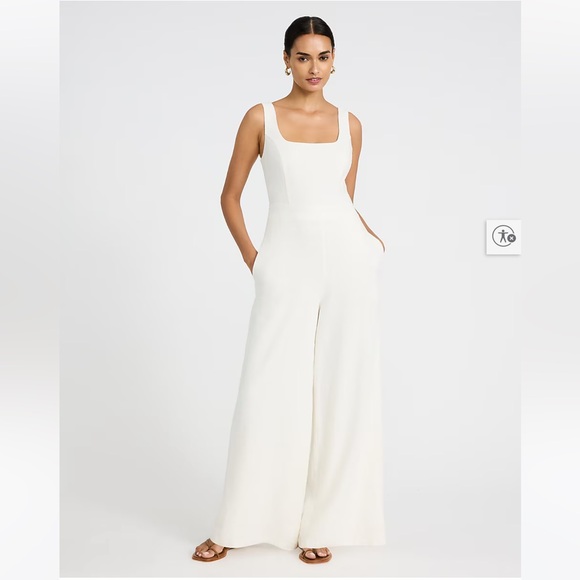 Express Pants - Express Cream Wide-Leg Sleeveless Jumpsuit